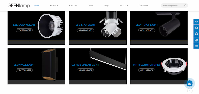 Seenlamp Lighting Website